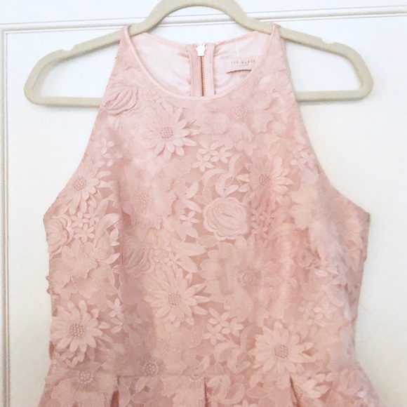 Ted Baker Soft Pink Floral Lace Skater Dress - Picture 7 of 8